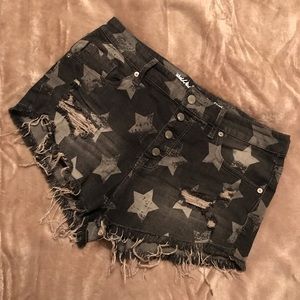 High Rise Black cut off shorts